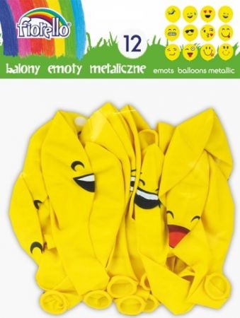 Balonky obyčejné žluté obličeje 12ks