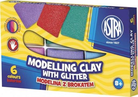 Modelína ASTRA teplem tvrditelná 6 barev glitter