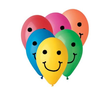 Balonky obyčejné žlutý Smile 5ks