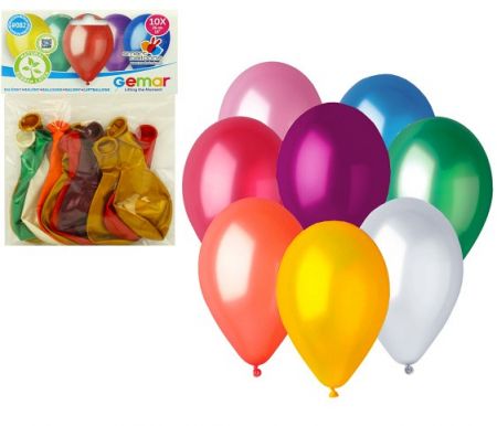 OB balónky GM90 - 10 balónků 26cm metalická mix barev
