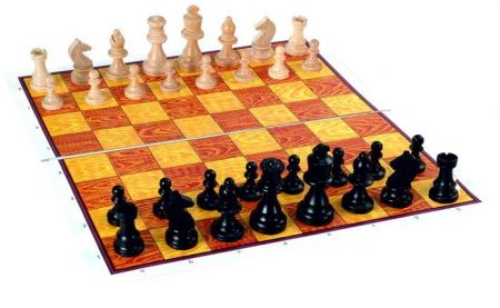 Šachy dřevěné figurky společenská hra v krabici