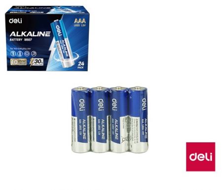 Baterie alkalická AAA mikrotužková LR03, 4ks DELI E18507