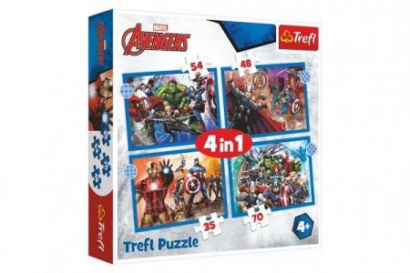 Puzzle 4v1 Stateční Avengers 28,5x20,5cm v krabici 28x28x6cm
