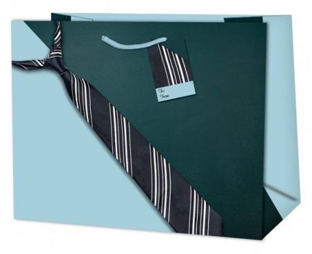 Dárková taška střední horizontální o rozměrech 23x10,2x19 cm s motivem kravaty