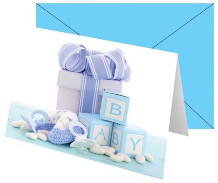 Blahopřání s barevnou obálkou bez textu s motivem narození dítěte