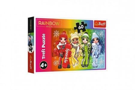 Puzzle Veselé panenky/Rainbow High 33x22cm 60 dílků v krabici 21x14x4cm