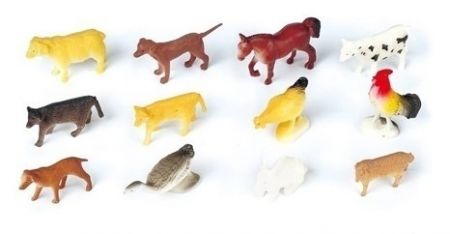 Zvířátka figurky mini farma 12 ks set 5 cm