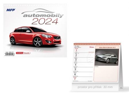 Kalendář 2024 stolní mini Automobily