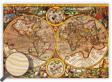 Dřevěný obraz Antique Maps / 48,5cm x 34cm / O028