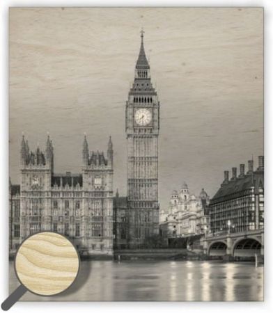 Dřevěný obraz Big Ben / 45cm x 52cm / O006