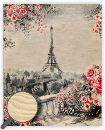 Dřevěný obraz Eiffel Tower / 24cm x 30cm / O047