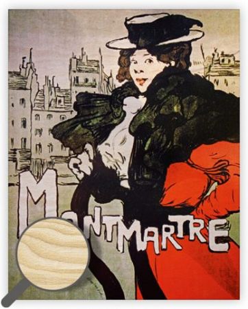 Dřevěný obraz Montmartre / 24cm x 30cm / O049