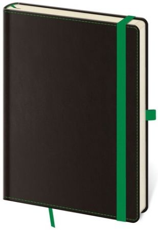 Linkovaný zápisník Black Green L / 14,3cm x 20,5cm / BB424-3