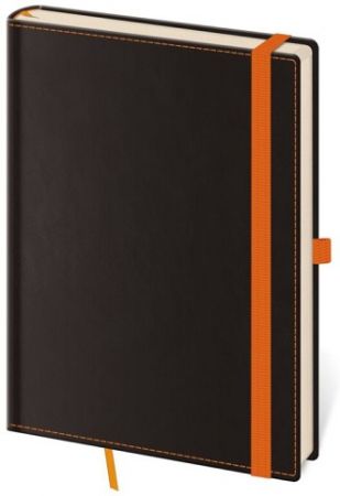 Linkovaný zápisník Black Orange L / 14,3cm x 20,5cm / BB424-5
