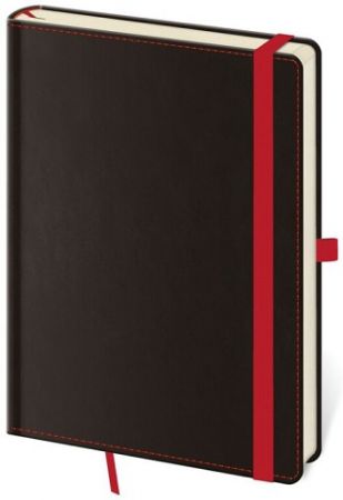 Tečkovaný zápisník Black Red L (čtverečkovaný) / 14,3cm x 20,5cm / BB425-1