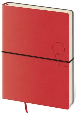 Tečkovaný zápisník Flexio L Red (čtverečkovaný) / 14,5cm x 20,5cm / BFO425-4