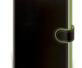 Linkovaný zápisník Flip M černo/zelený / 12cm x 16,5cm / BFL434-3