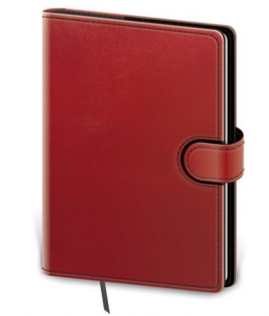 Linkovaný zápisník Flip M červeno/černý / 12cm x 16,5cm / BFL434-4