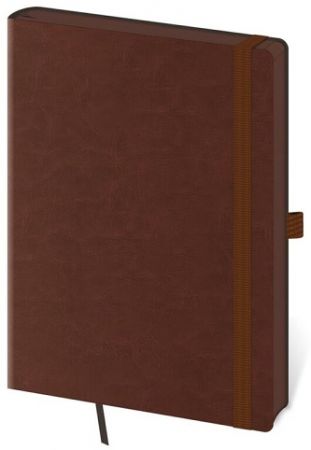 Tečkovaný zápisník Memory L Brown (čtverečkovaný) / 14,5cm x 20,5cm / BME425-1