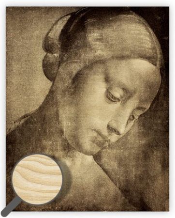 Dřevěný obraz Da Vinci / 45cm x 52cm / O053
