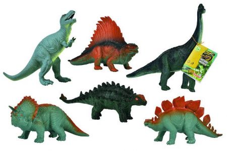 Gumový dinosaurus 16-21cm, 6 druhů