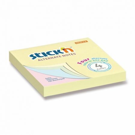 Samolepicí bloček Hopax Stick’n Alternate Pastel Notes 76 x 76 mm, 100 listů