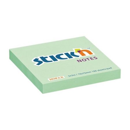 Samolepicí bloček Hopax Stick’n Pastel Notes 76 × 76 mm, 100 listů, zelená