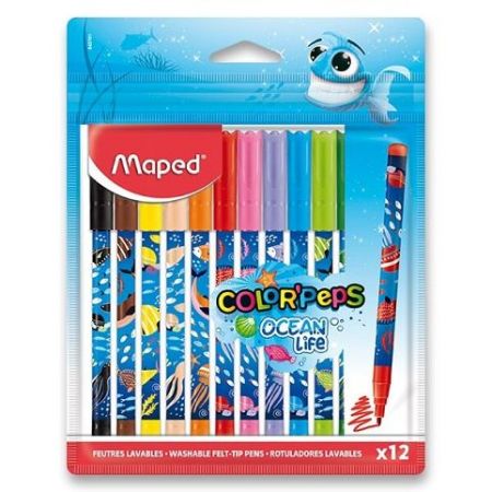Dětské fixy Maped Color&#39;Peps Ocean Life Decorated 12 barev