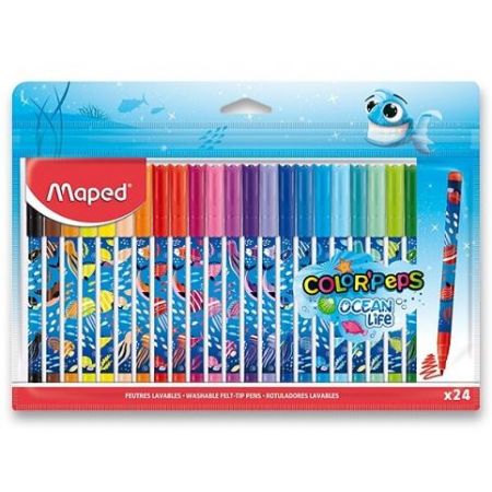 Dětské fixy Maped Color&#39;Peps Ocean Life Decorated 24 barev