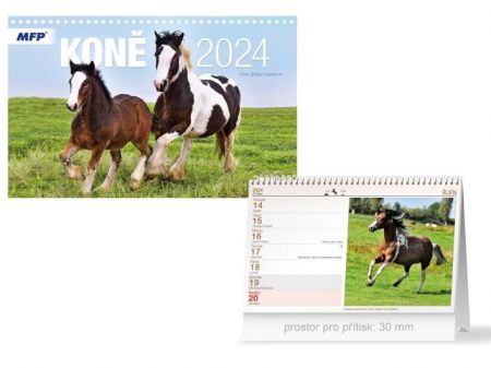 Kalendář 2024 stolní Koně