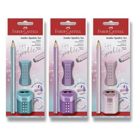 Grafitová tužka Faber-Castell Sparkle Jumbo set, perleťové odstíny, mix barev