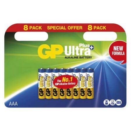 Alkalická baterie GP Ultra Plus AAA (LR03) - 8 kusů