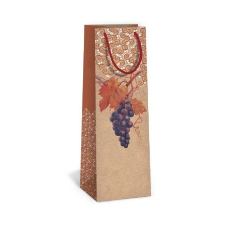 ARGUS Dárková papírová taška NATUR na víno (11 x 36 cm) 07340023