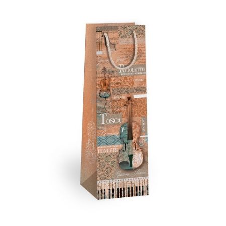 ARGUS Dárková papírová taška NATUR na víno (11 x 36 cm) 07340093