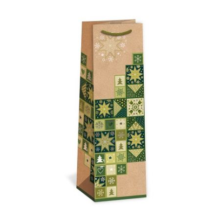 ARGUS Dárková papírová taška NATUR na víno (11 x 36 cm) 08340068