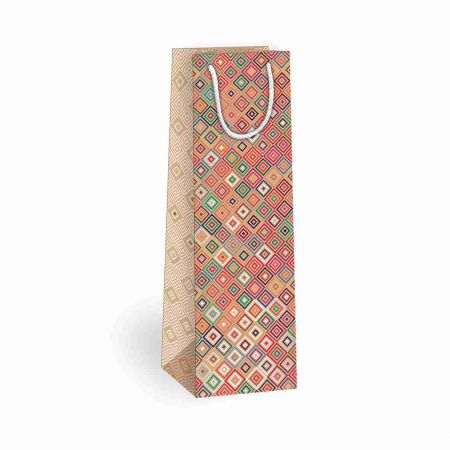 ARGUS Dárková papírová taška NATUR na víno (11 x 36 cm) 07340054