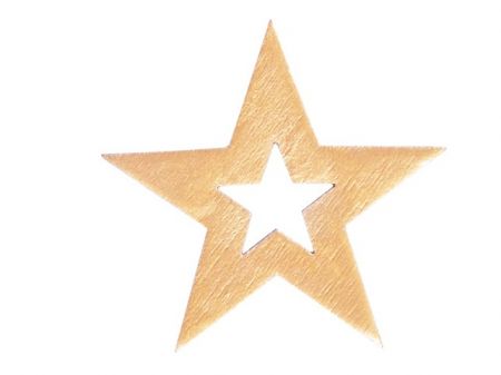 Dekorace hvězdy 12ks zlaté dřevo 4cm