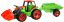 LENA Traktor se lžící a vozíkem, červeno zelený
