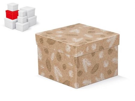 Krabice dárková vánoční C-V008-E 16x16x12cm