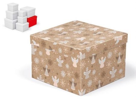 Krabice dárková vánoční C-V008-H 22x22x15cm