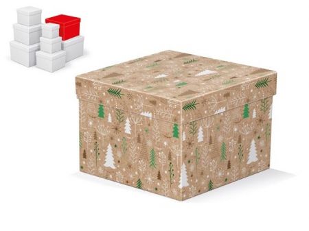 Krabice dárková vánoční C-V008-F 18x18x13cm