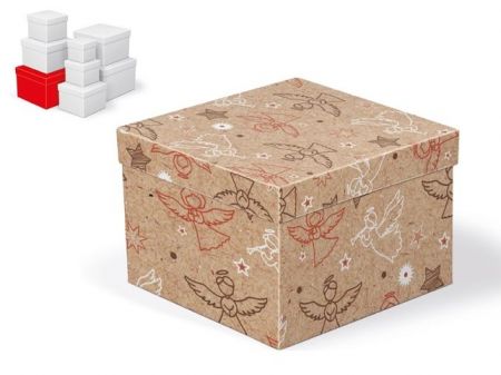 Krabice dárková vánoční C-V008-G 20x20x14cm