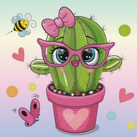 DOTZIES - Diamantové malování - Růžový kaktus