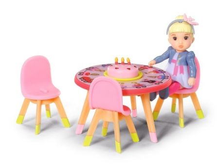 BABY born Minis Sada s narozeninovým stolem, židličkami a panenkou