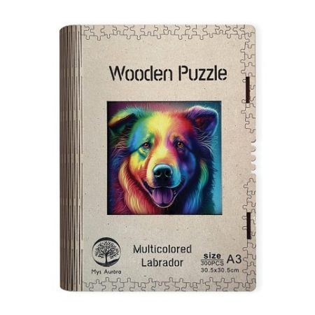 Wooden puzzle Multicolored Labrador A3
