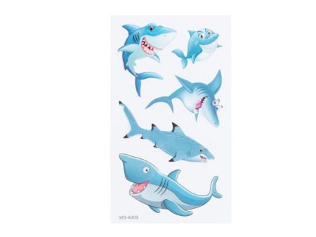Tetovací obtisky 16032 veselí žraloci 10,5x6cm