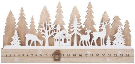 Adventní kalendář panorama les 40 x 18 cm
