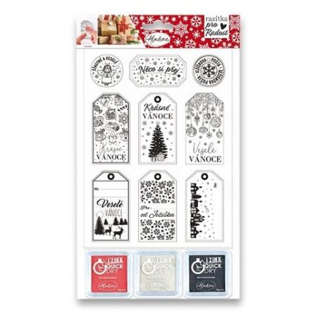Razítka Aladine Stamp With Love Vánoční visačky, 9 ks