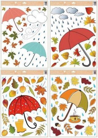 Okenní fólie 6890 podzimní deštníky 35 x 50 cm