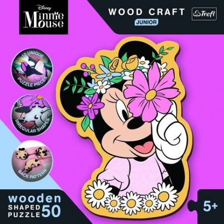 Dřevěné puzzle junior - Ve světě Minnie 50 dílků